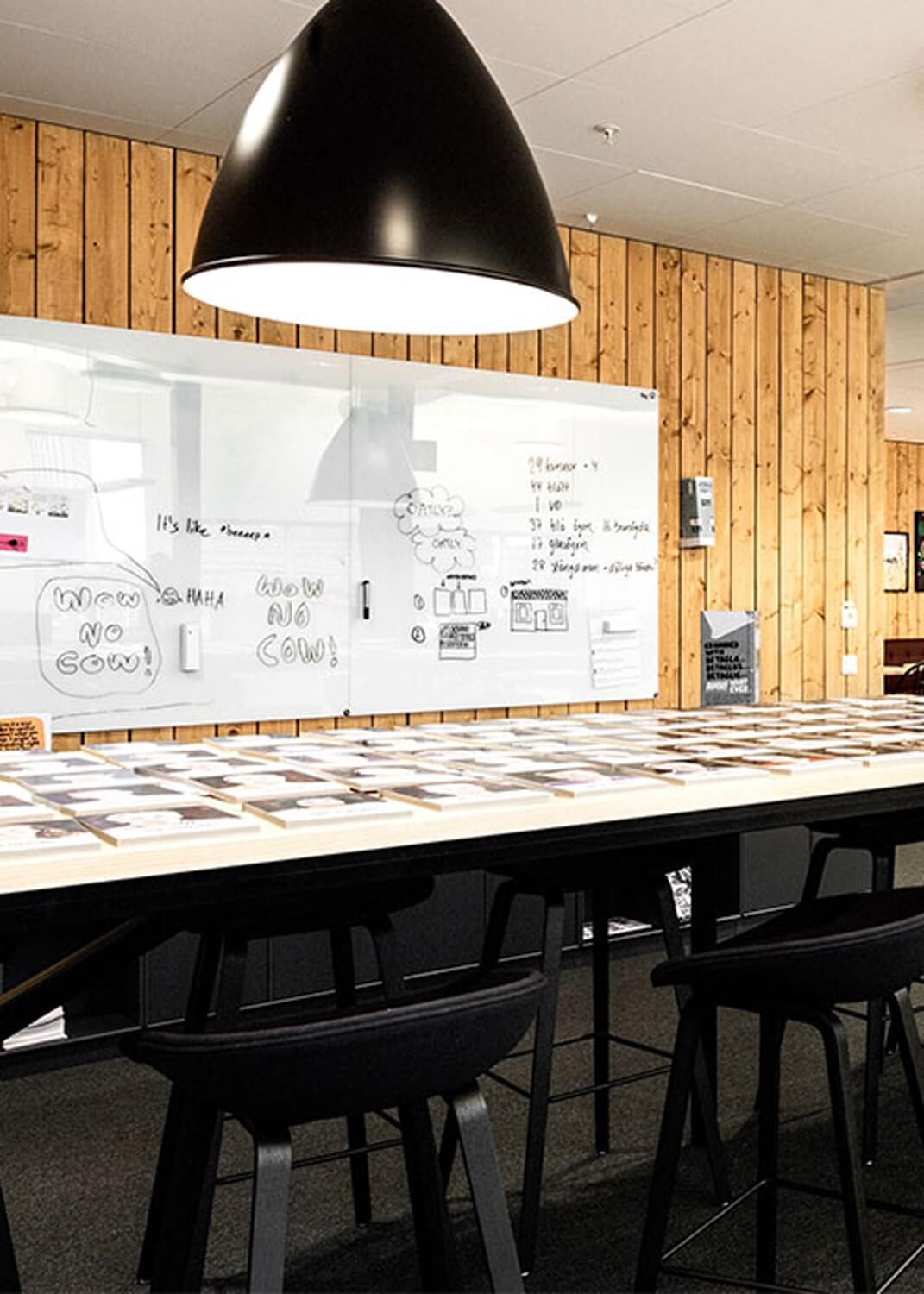 Tableau écritoire mural magnétique pour salle de réunion